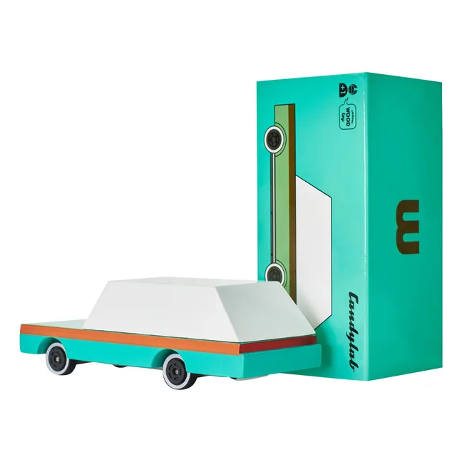 Voiture Teal Wagon en bois | Vert