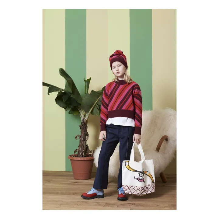 Pullover mit Streifen | Rot- Produktbild Nr. 1