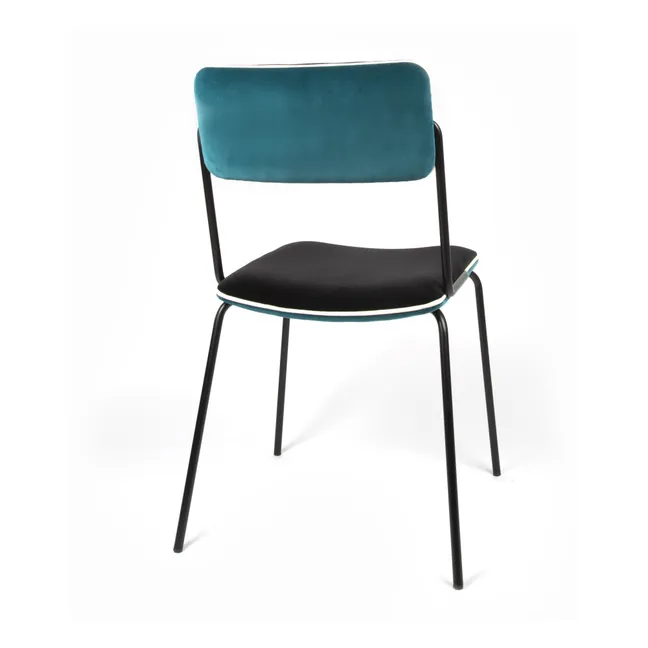Chaise en velours Double-Jeu | Bleu Sarah