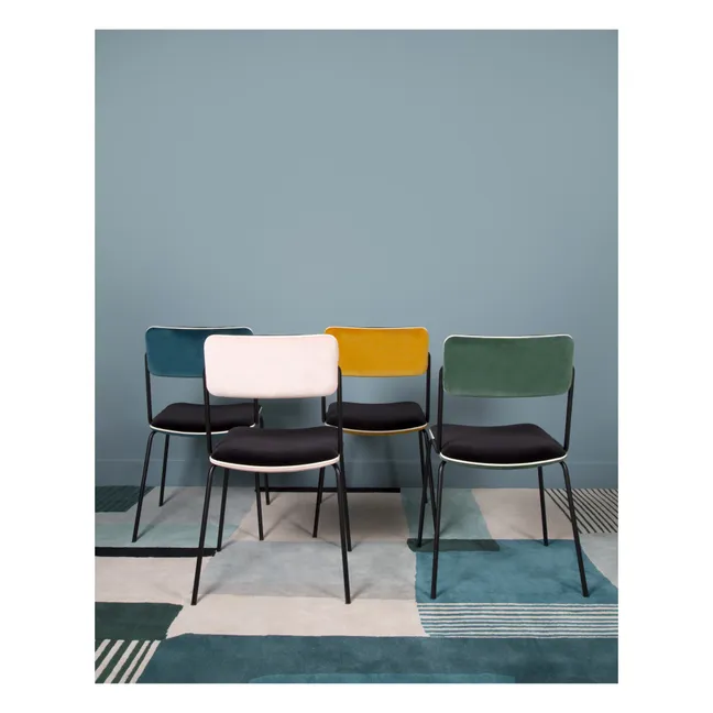 Chaise en velours Double-Jeu | Bleu Sarah