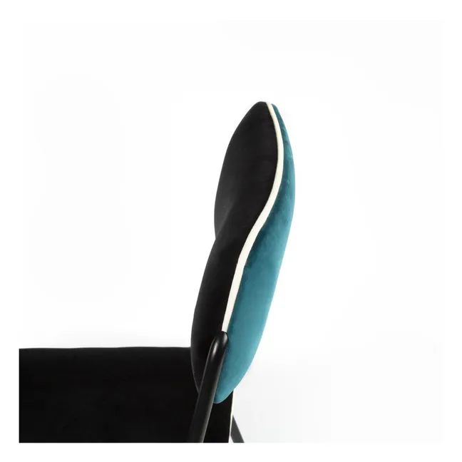 Chaise en velours Double-Jeu | Bleu Sarah