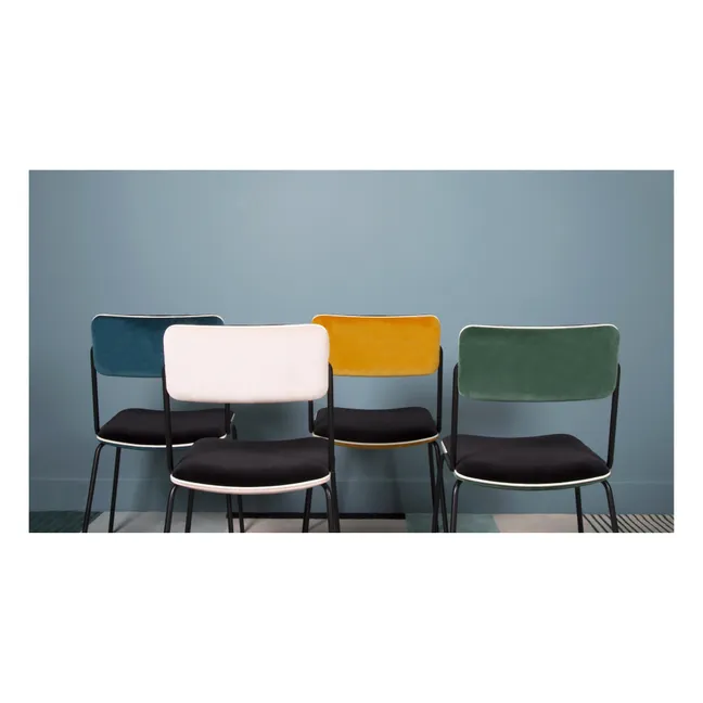 Chaise en velours Double-Jeu | Bleu Sarah