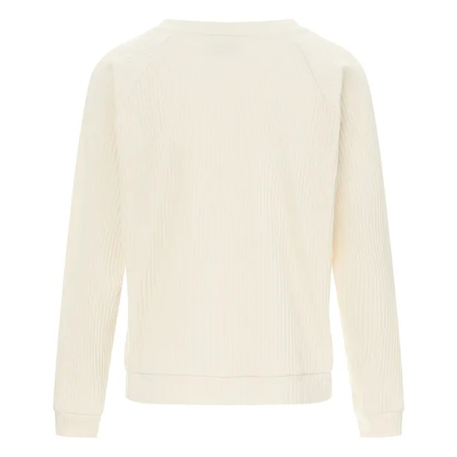 Basic Ribbed Sweatshirt | Off white