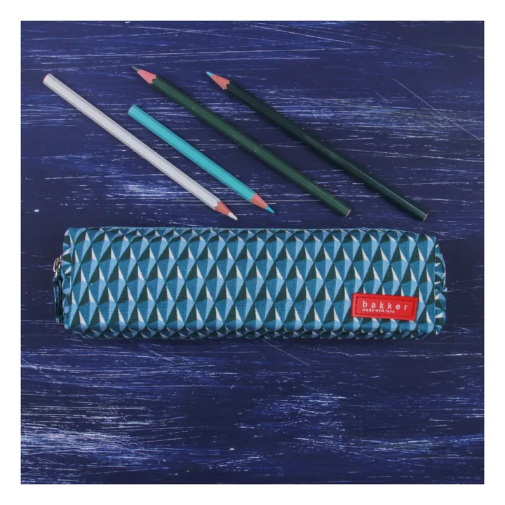 Diamond Canvas Pencil Case  | Blue Green- Product image n°2