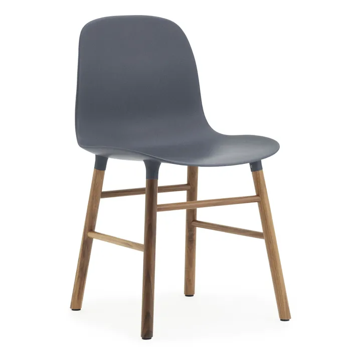 Stuhl Form aus Walnuss | Blau- Produktbild Nr. 0