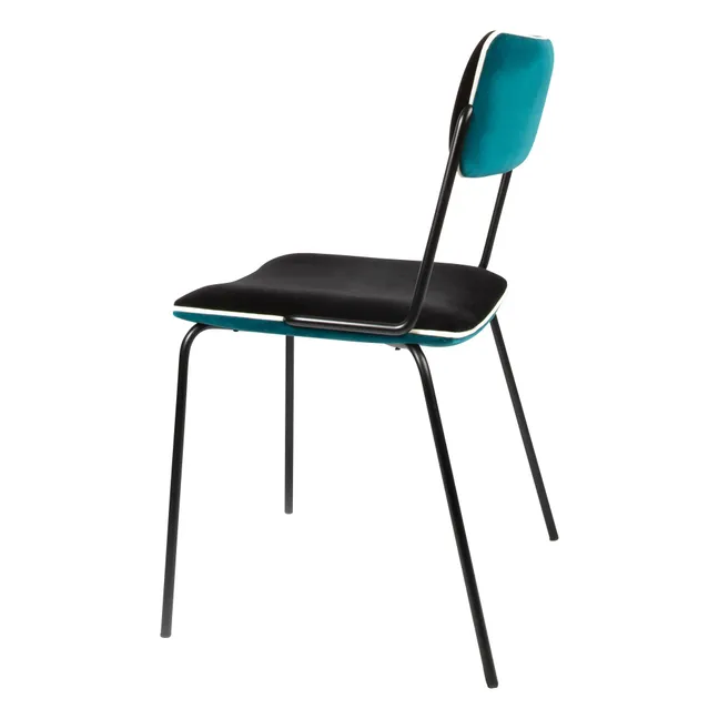Chaise en velours Double-Jeu | Bleu Sarah