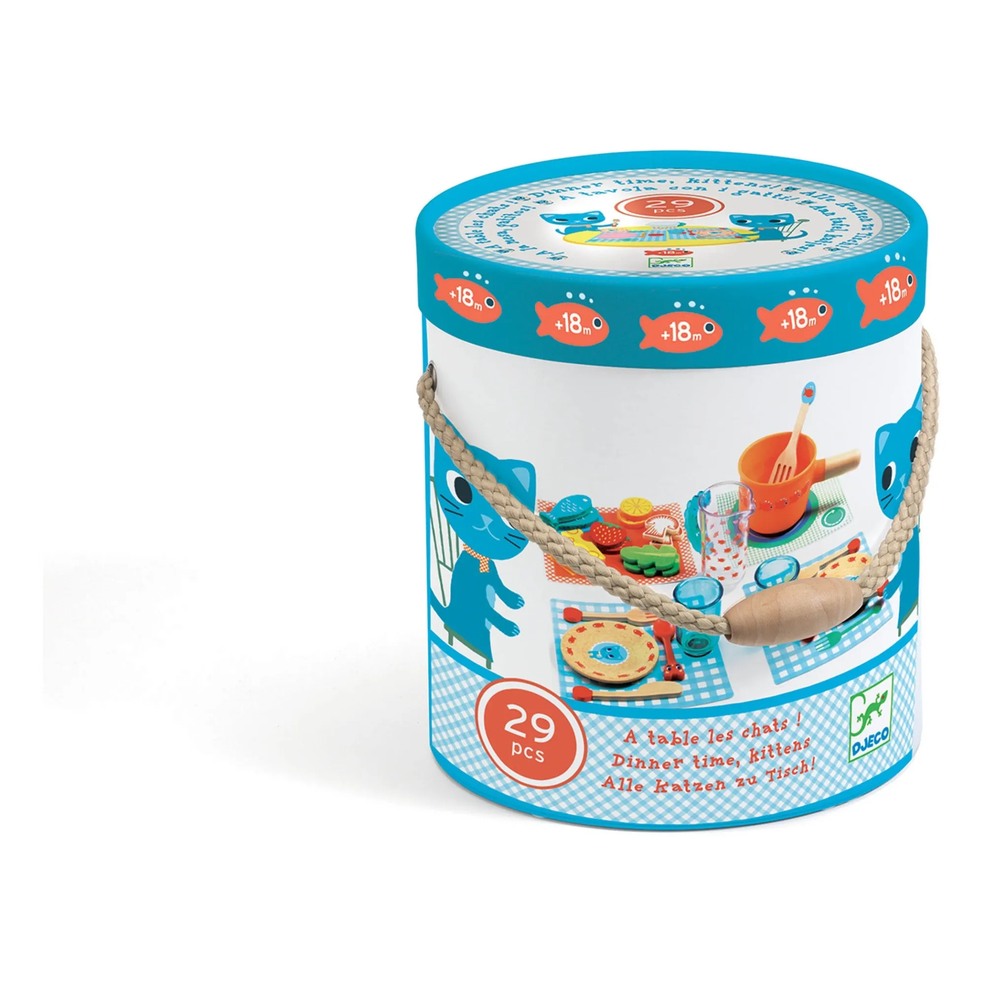 Djeco Multicoloured Kittens Toy Dinner Set