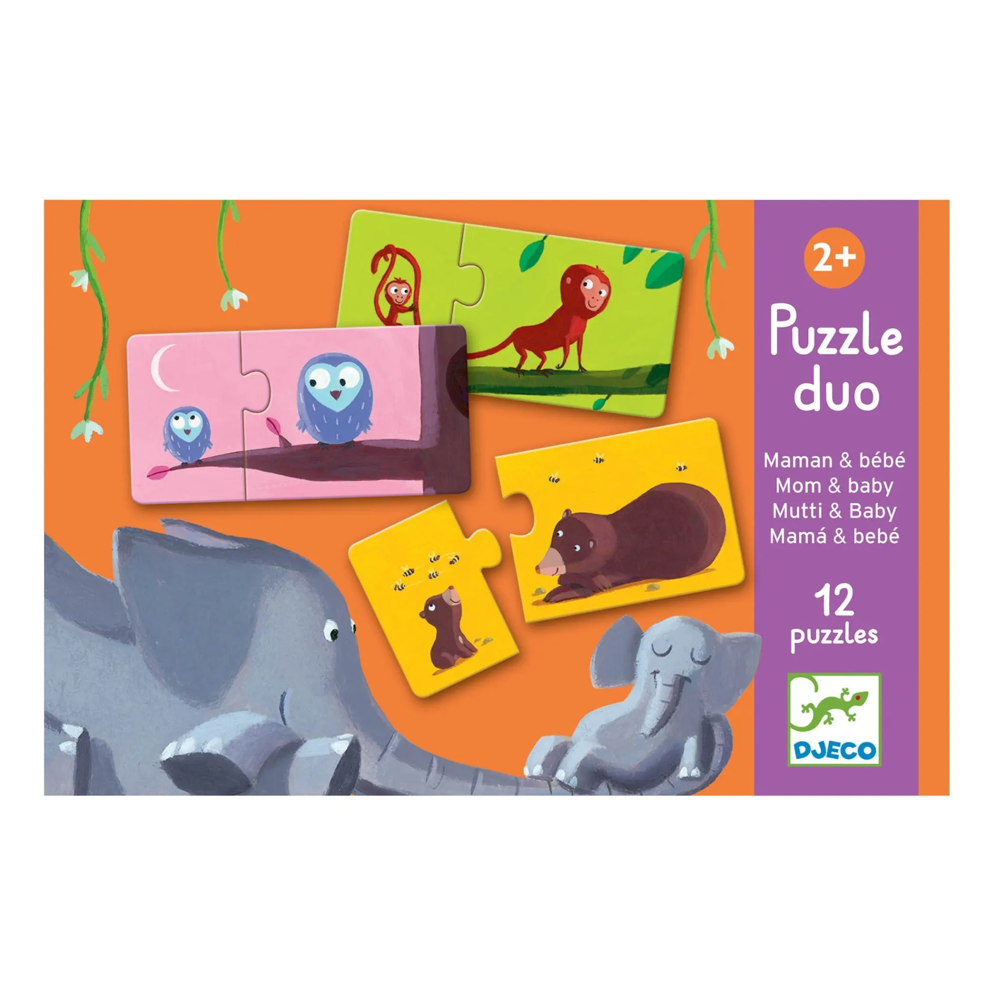 Djeco Multicoloured Duo Mum And Baby Puzzle
