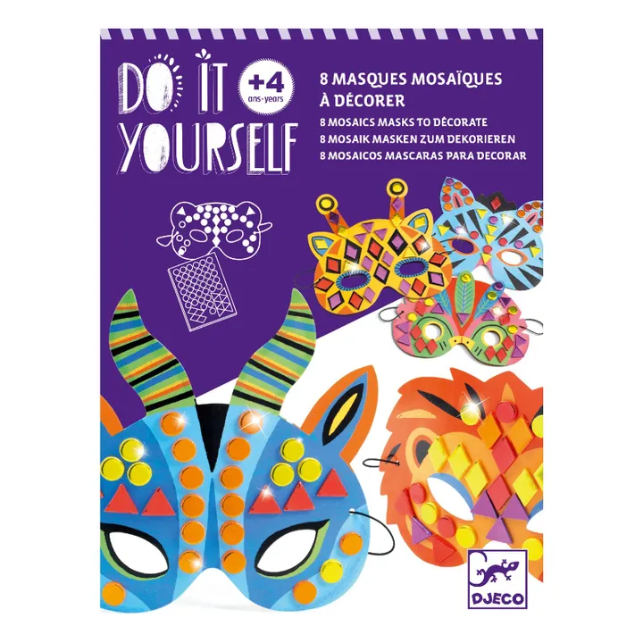 Jungle Animal Mosaic Masks To Decorate - Set of 8- Product image n°0