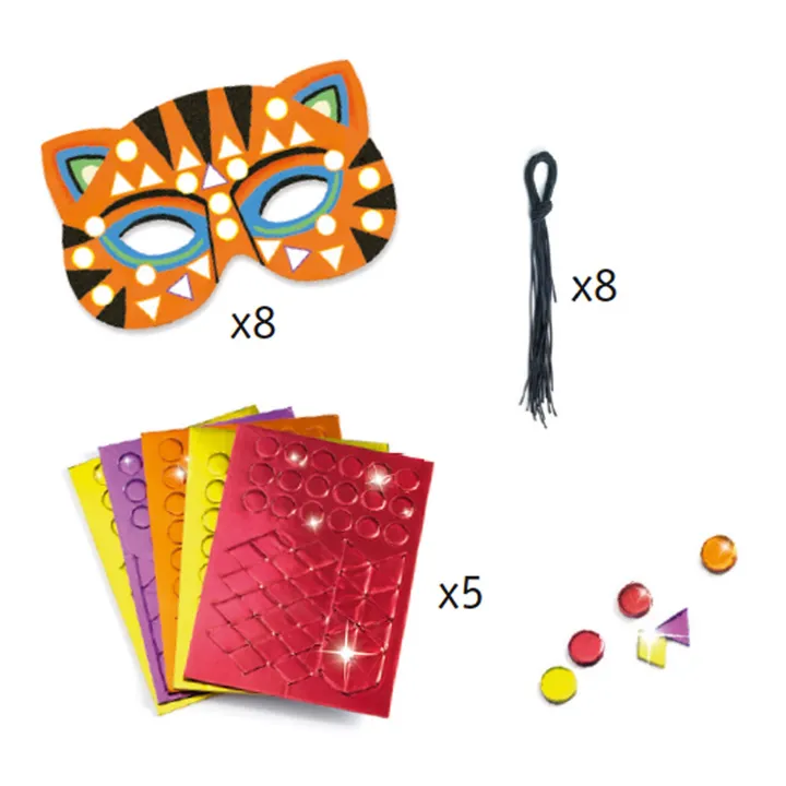 Jungle Animal Mosaic Masks To Decorate - Set of 8- Product image n°1
