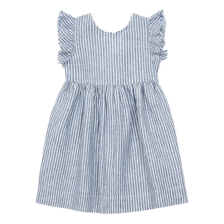 Linen Bow Dress  | Blue- Product image n°0