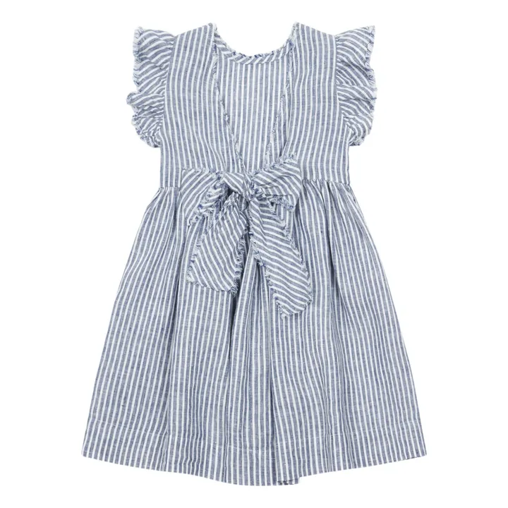 Linen Bow Dress  | Blue- Product image n°2