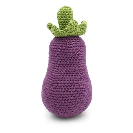 Crocheted Aubergine Rattle | Purple