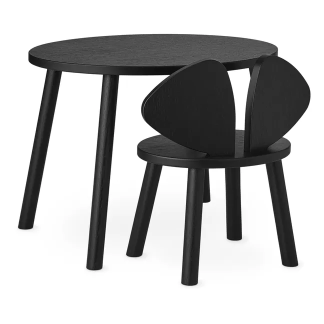 Mouse stool in oak | Black