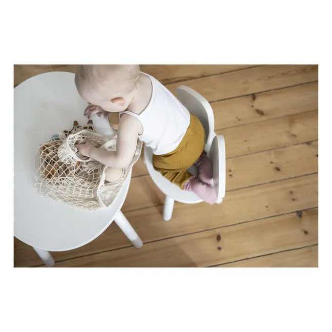 Mouse table in oak | White