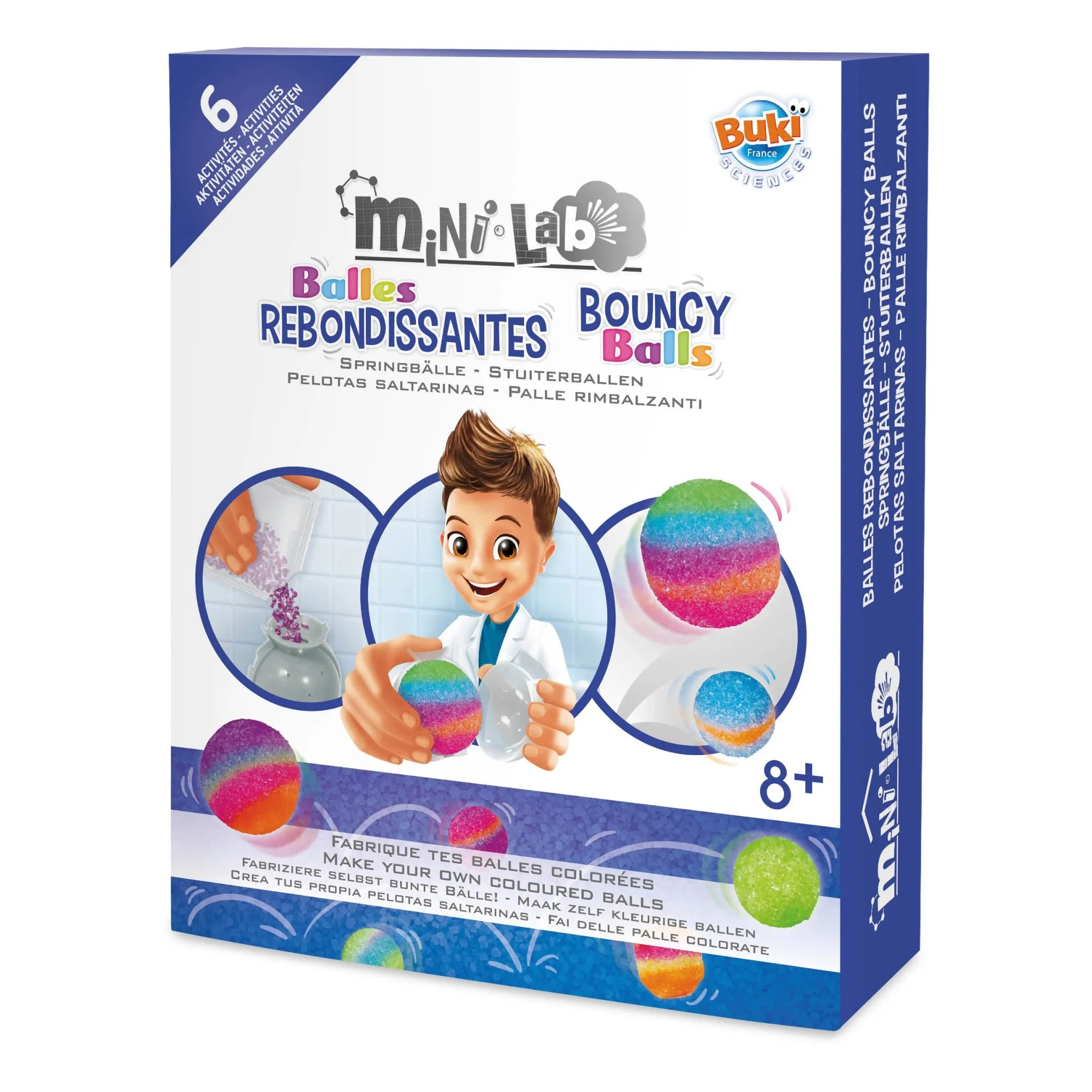 Buki Multicoloured Mini Lab Bouncy Balls Set