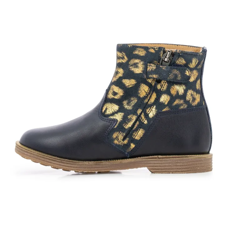 Trip Rolls Leopard Boots | Navy blue- Product image n°1