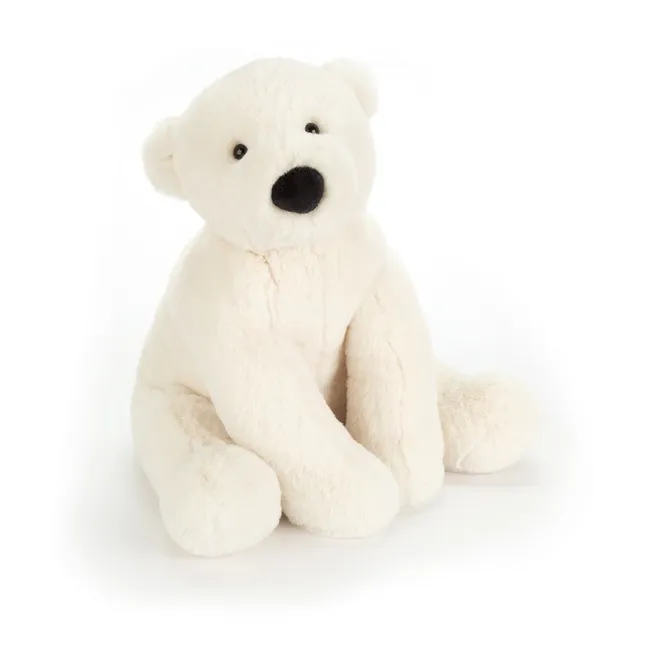 Peluche orso polare seduto Perry | Bianco