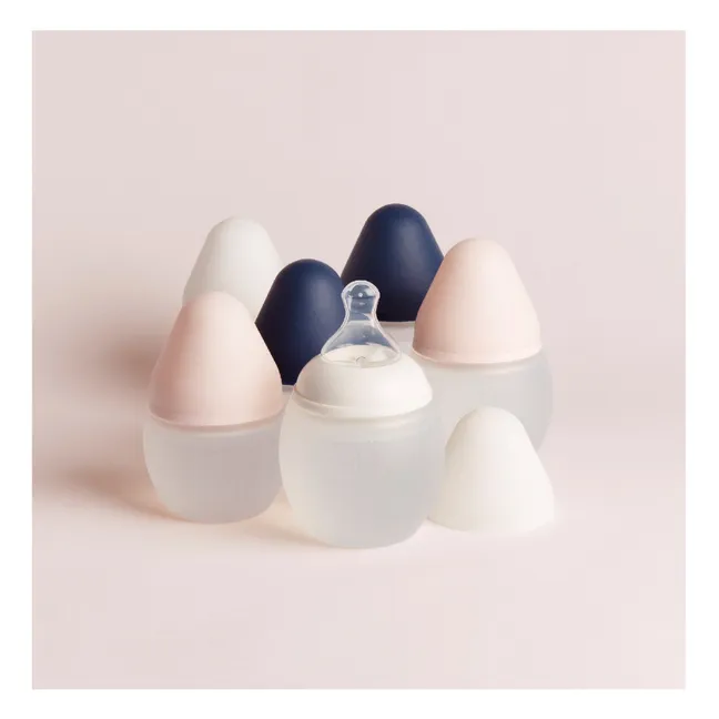 Fläschchen aus medizinischem Silikon und physiologischer Nuckel | Puderrosa