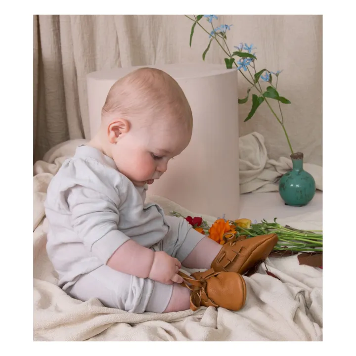 Babyschuhe aus Leder Mokassins | Ocker- Produktbild Nr. 1