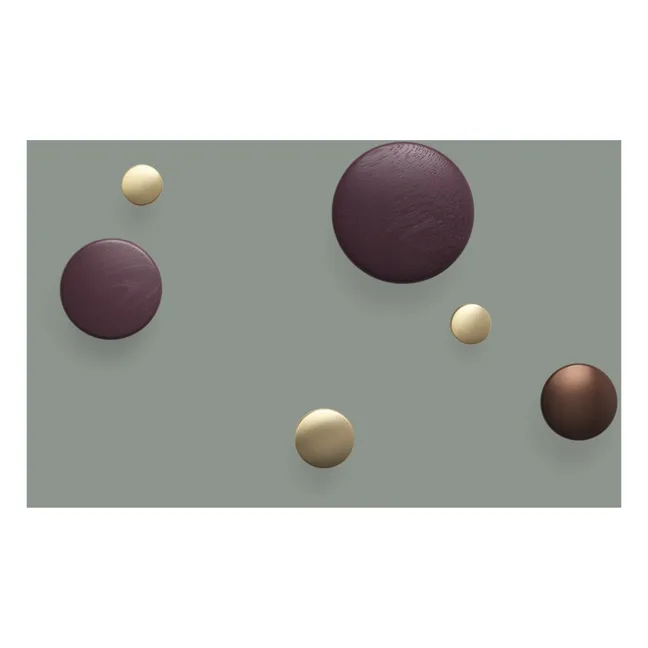 Kleiderhaken aus Esche The Dots | Burgunderrot