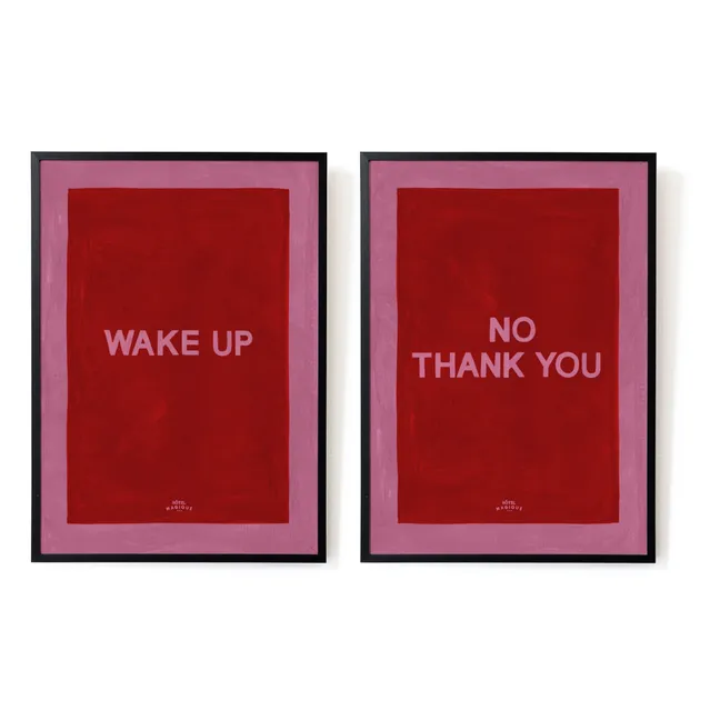 Pósteres A4 «Wake up» - «No, thank you» | Rojo