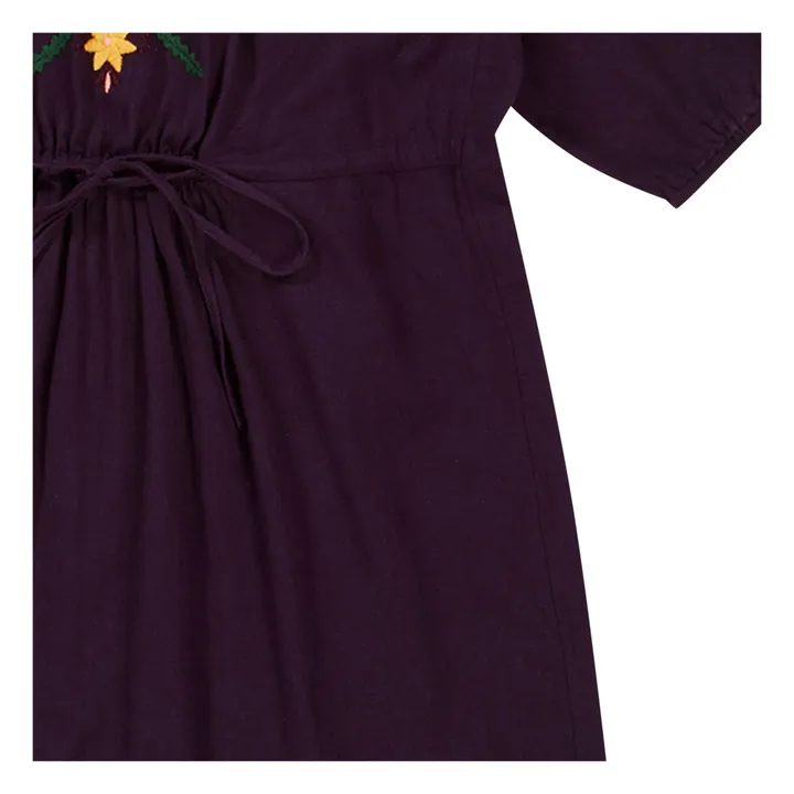 Besticktes Kleid Phoebe  | Aubergine- Produktbild Nr. 3