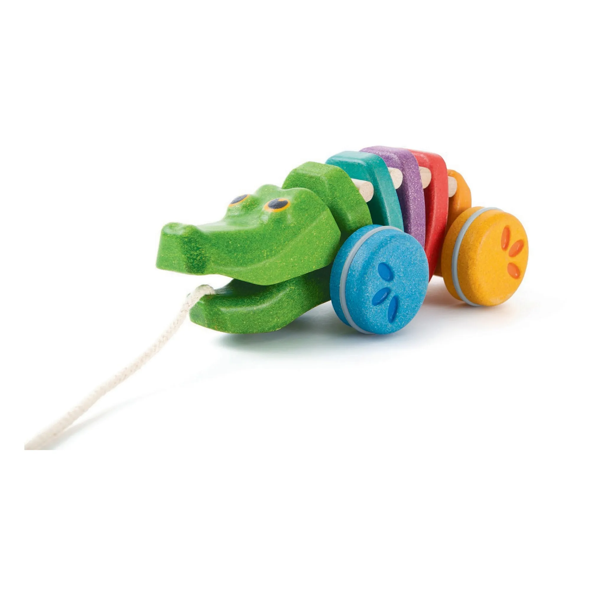 Plan Toys Multicoloured Rainbow Alligator Pull Toy