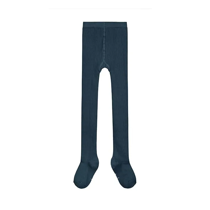 Gray Label Grey Blue Organic Cotton Ribbed Tights
