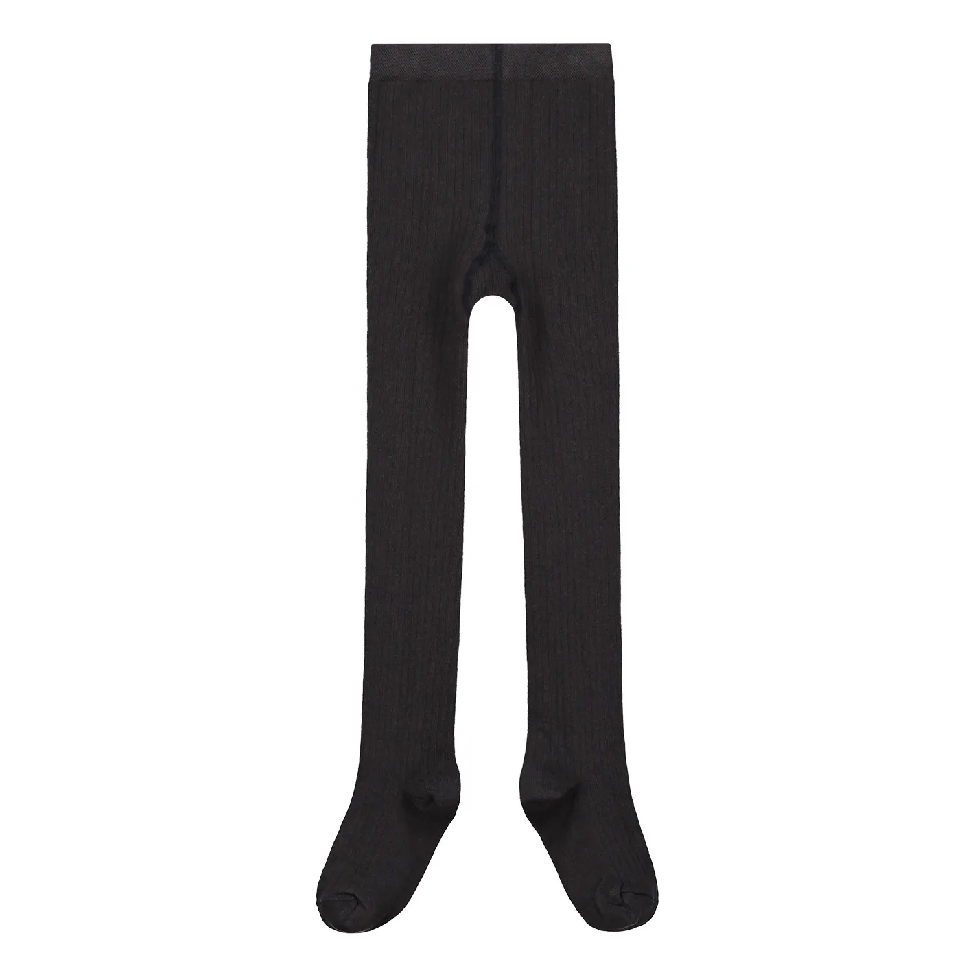 Gray Label Black Organic Cotton Ribbed Tights