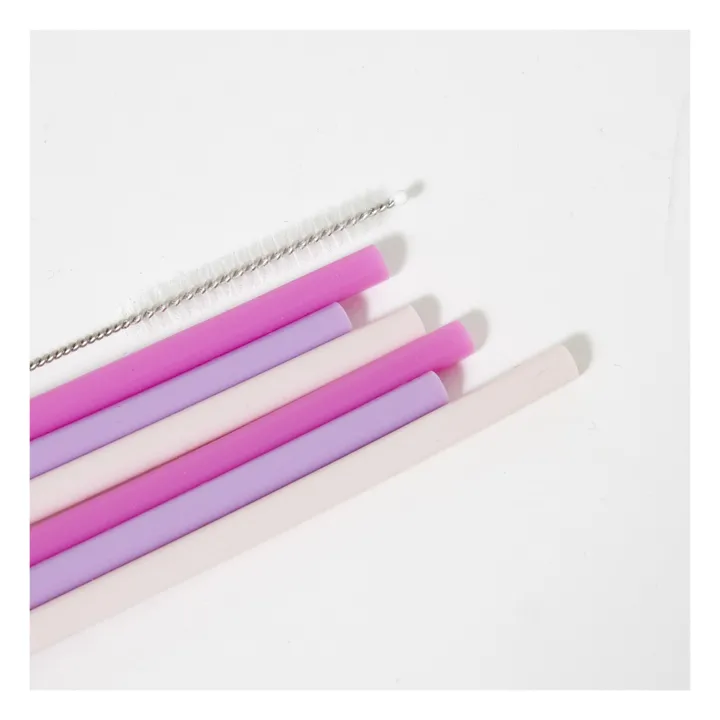 Silicon Straws - Set of 6 | Pink- Product image n°2