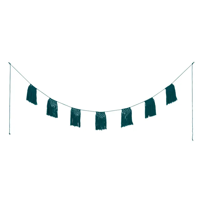 Makramee-Girlande | Teal Blue S022