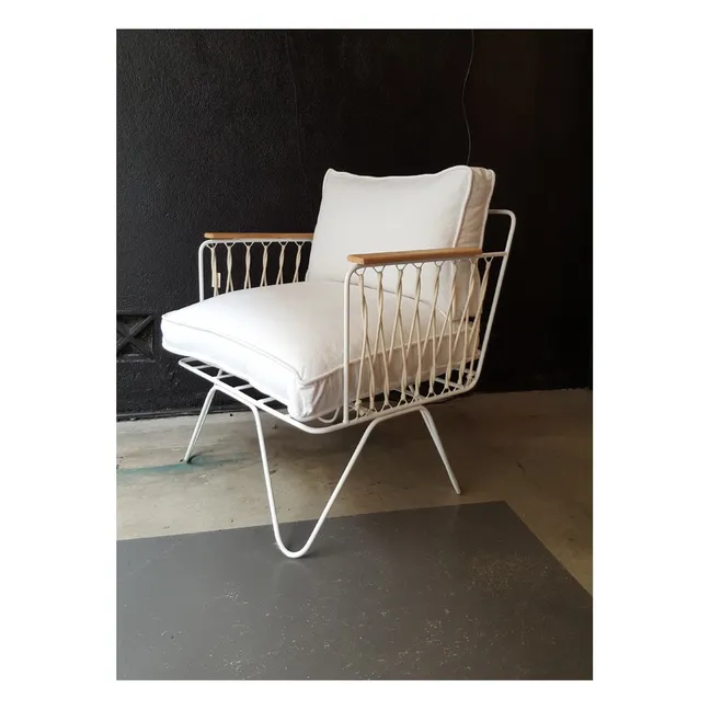 Sillón Croisette epoxi blanco y algodón | Blanco