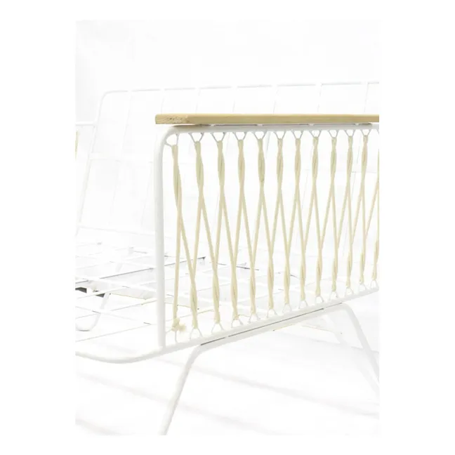 Sillón Croisette epoxi blanco y algodón | Blanco