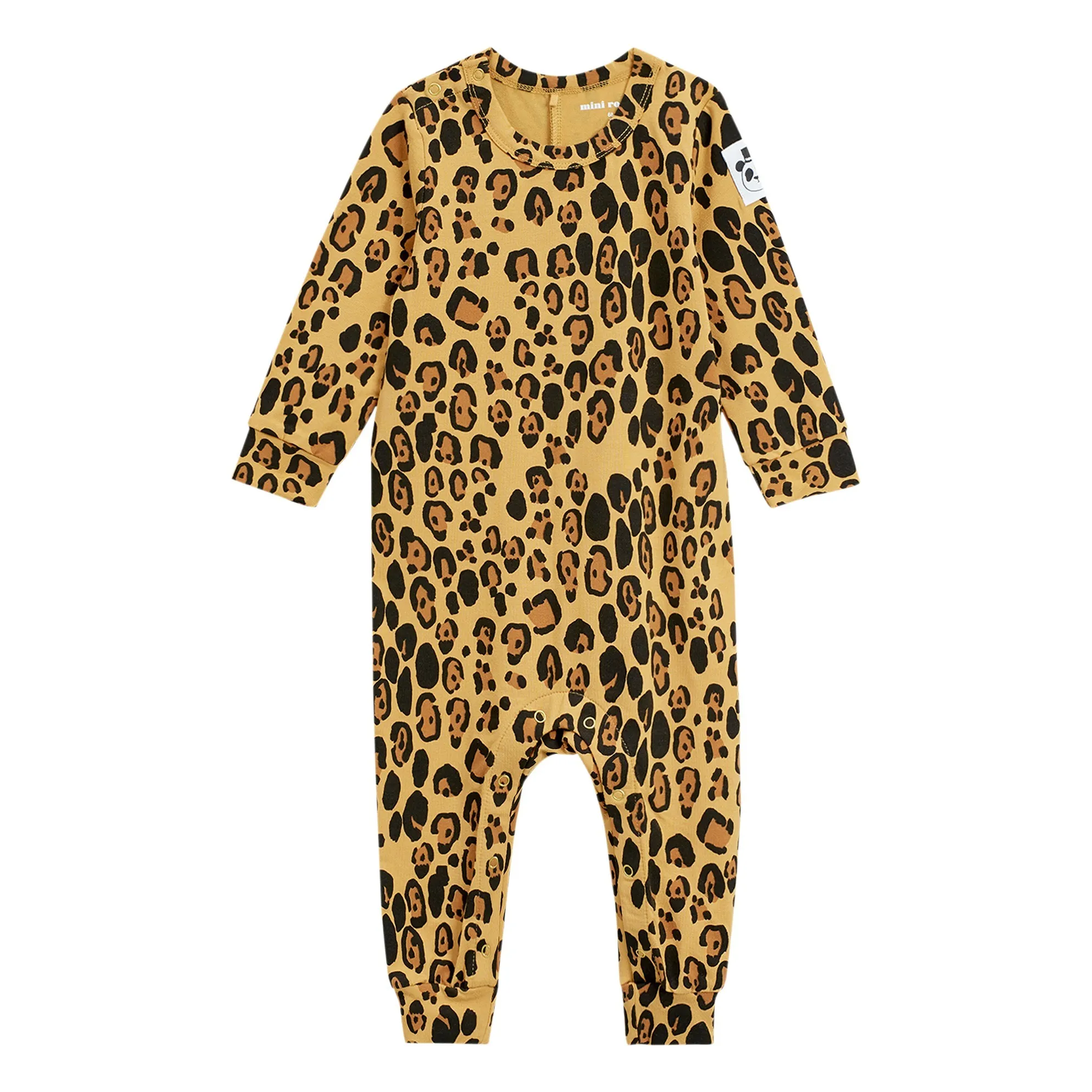 Mini Rodini Beige Leopard Lyocell Basic Jumpsuit