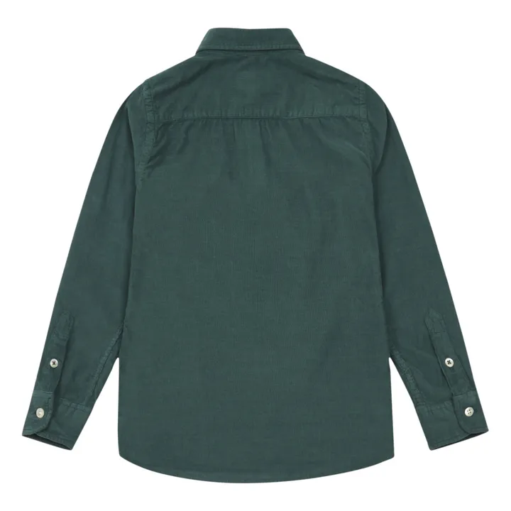 Paul Ribbed Velvet Shirt | Chrome green- Product image n°2