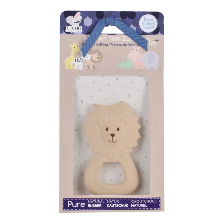 Lion Natural Rubber Teething Ring | Beige- Product image n°1