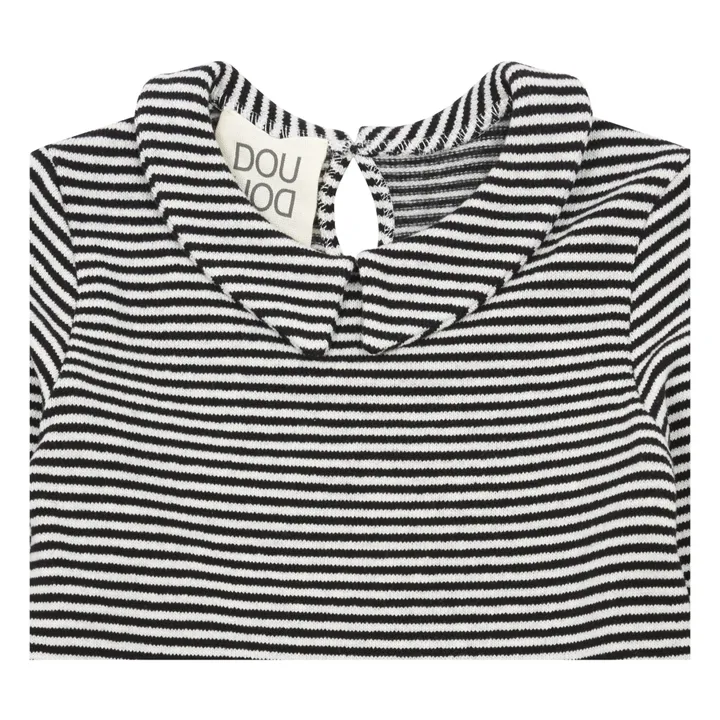 Camiseta con cuello claudine muy suave Saponaria | Negro- Imagen del producto n°1