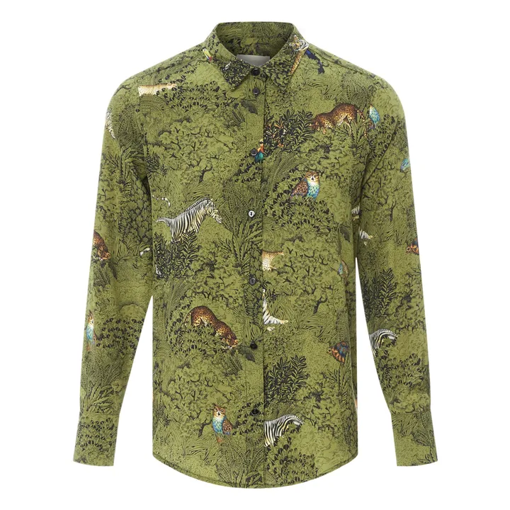 Camisa estampado animal Bruco | Verde Oscuro- Imagen del producto n°0