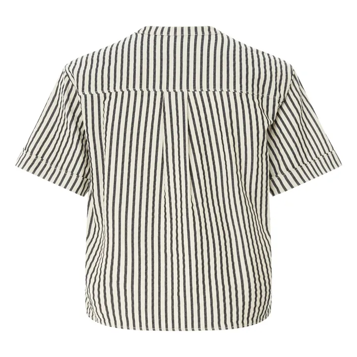 Camisa de manga corta de rayas | Negro- Imagen del producto n°5