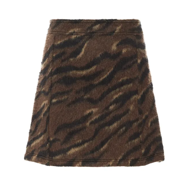 Tiger Jacquard Skirt | Brown