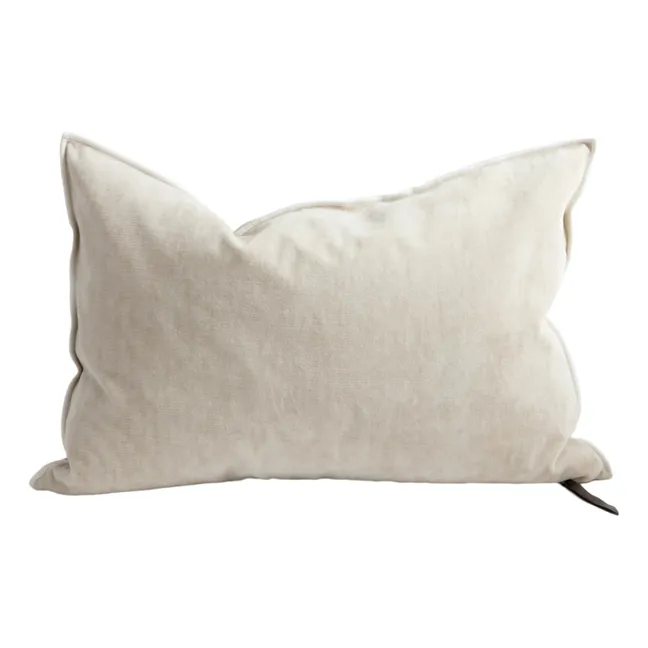 Kissen Vice Versa in Vintage-Samt | Cremefarben