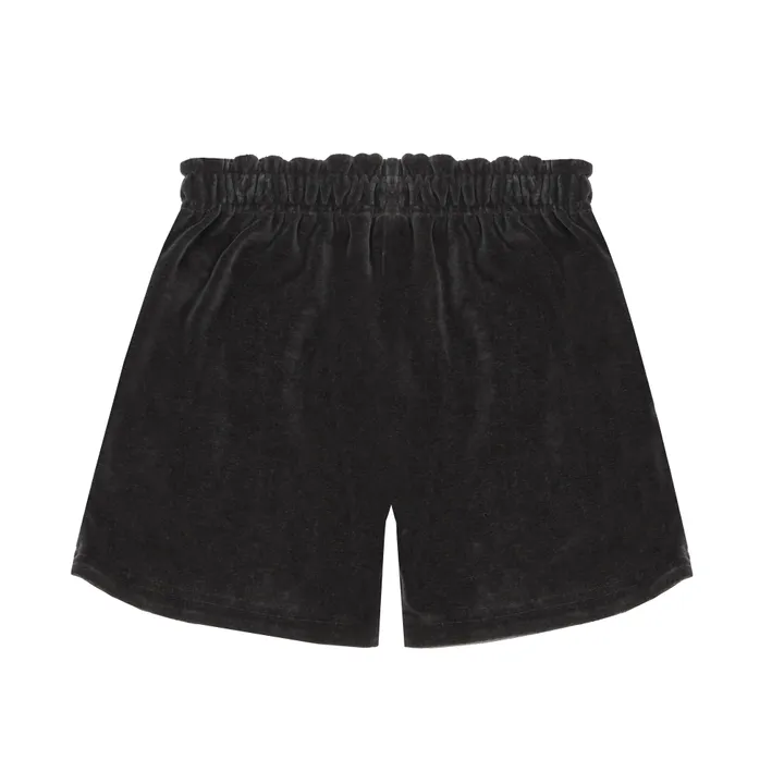 Velour shorts | Liquorice- Product image n°1