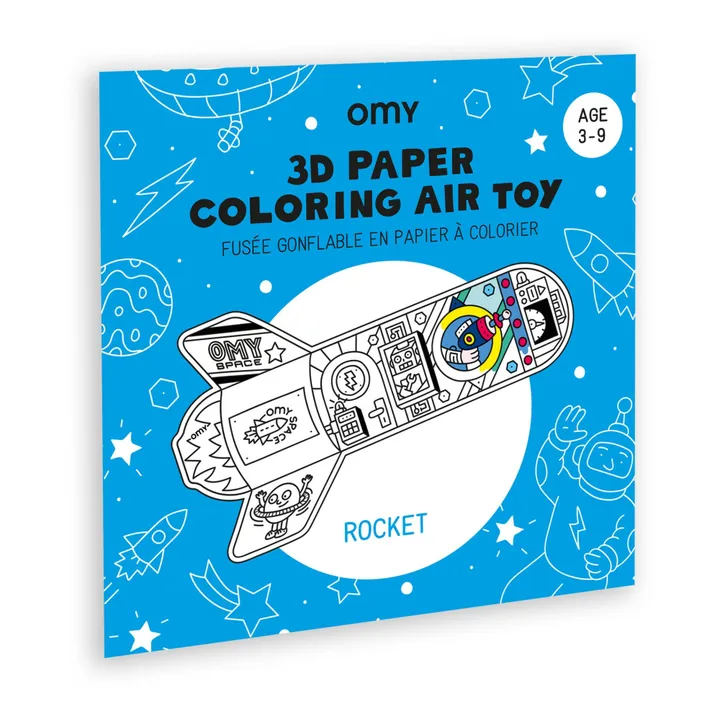 Rocket 3D Paper Colouring Air Toy- Product image n°0