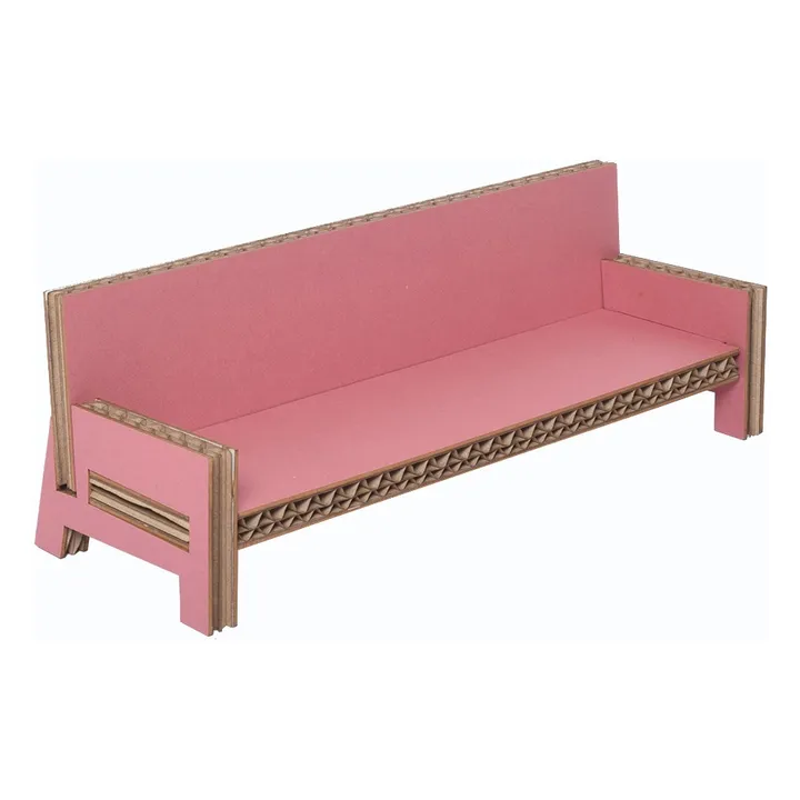 Koko Cardboards Cardboard Sofa Pink Smallable