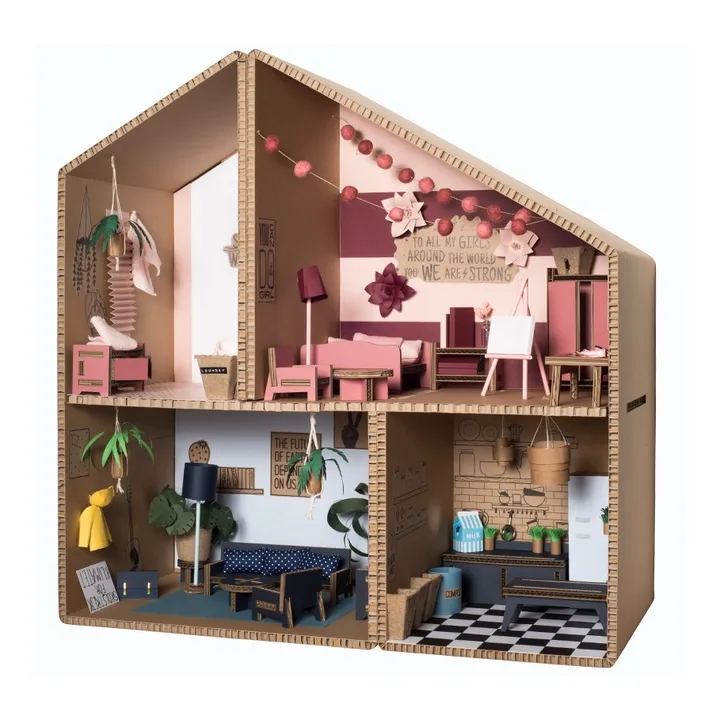 Cardboard Kitchenette | Pink- Product image n°1
