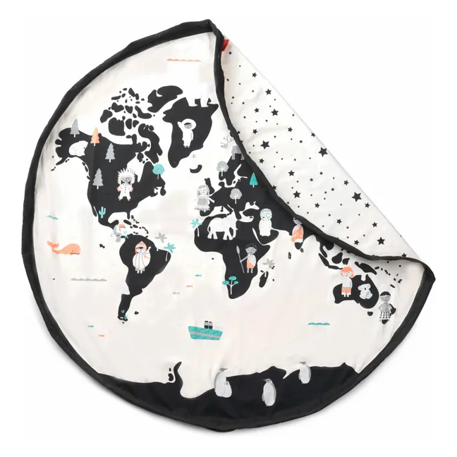 Bolsa/Alfombra de juego - Mapa del mundo | Blanco