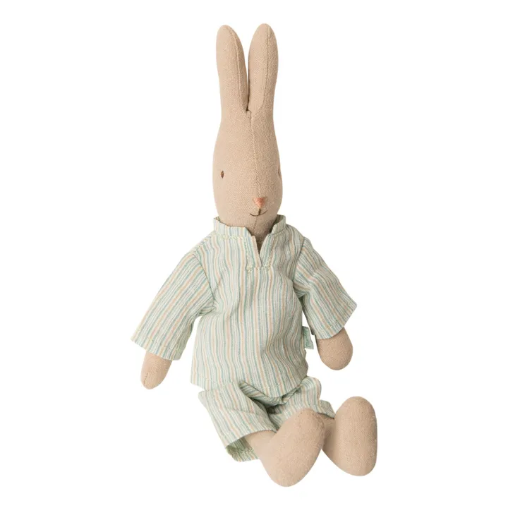 Plüsch-Hase mit Pyjama- Junge | Mintgrün- Produktbild Nr. 0