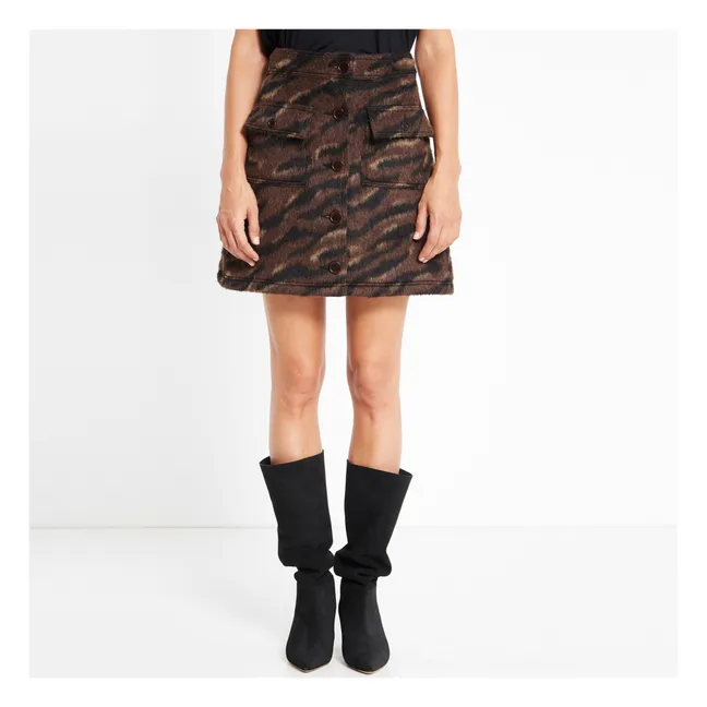 Jupe Jacquard Tigre | Brun