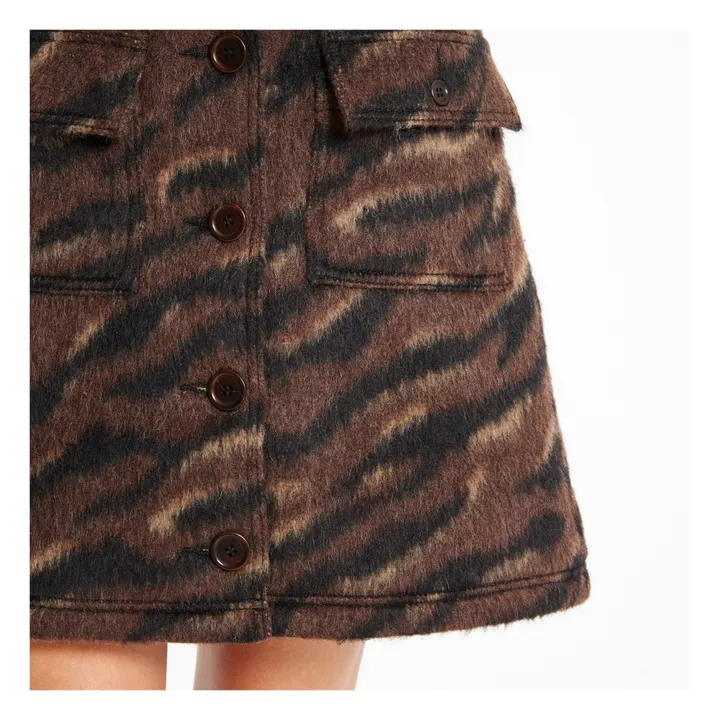Jupe Jacquard Tigre | Brun- Image produit n°5
